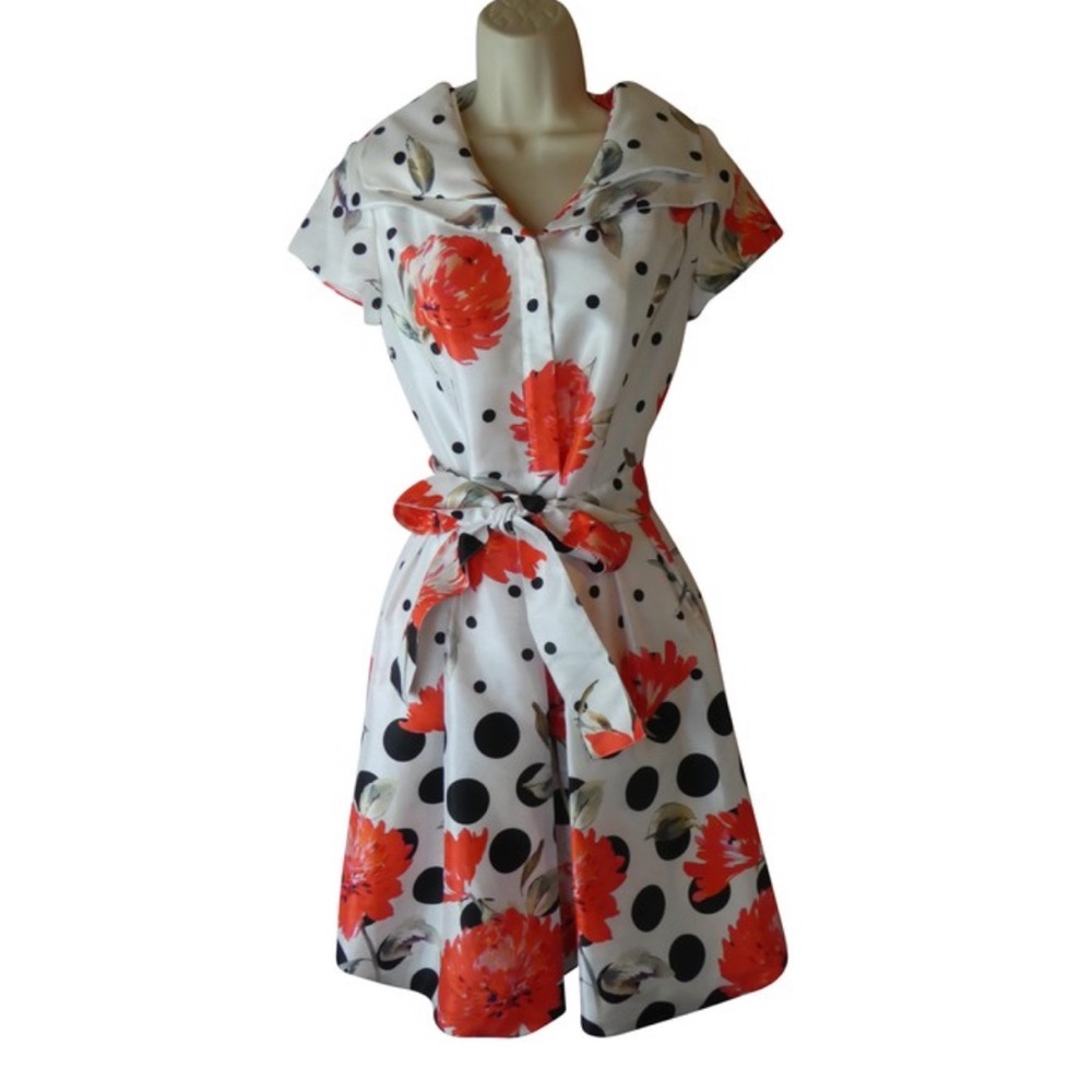 Samuel Dong XS New Floral Polka Short Casual D